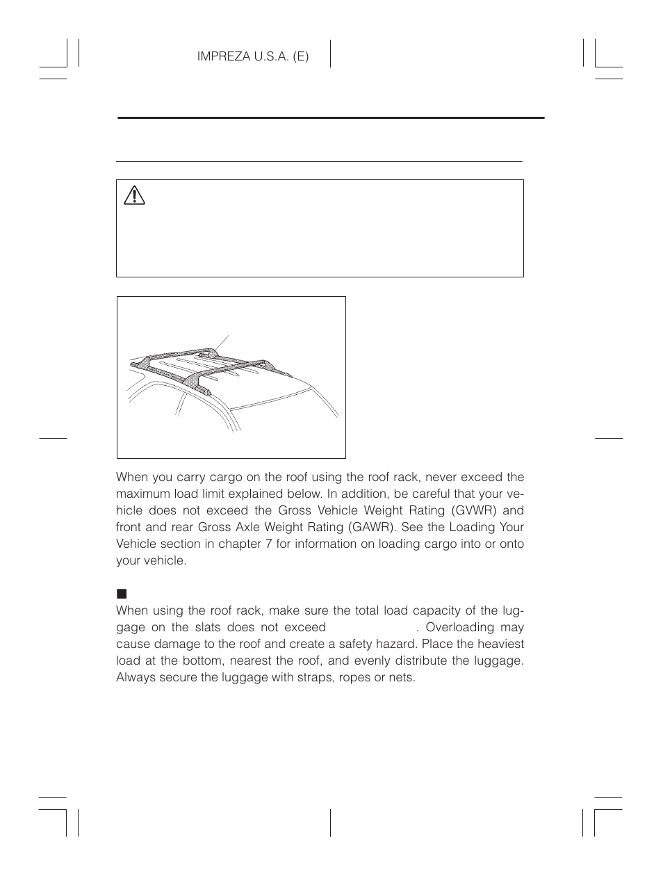 Roof rack (if equipped), When luggage is put on the slats, Caution | Subaru Impreza 2.2L MT User Manual | Page 65 / 328