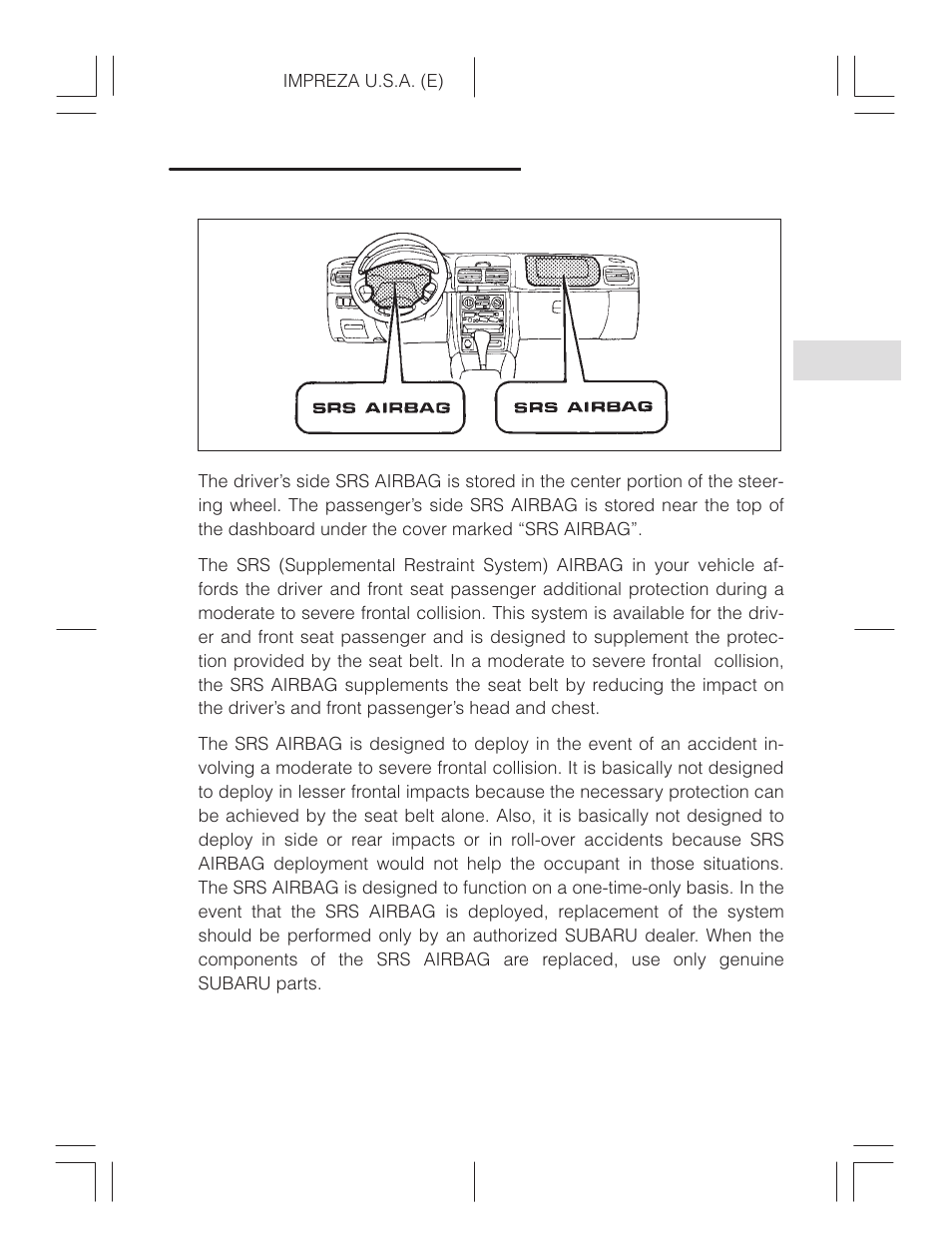 Subaru Impreza 2.2L MT User Manual | Page 97 / 328