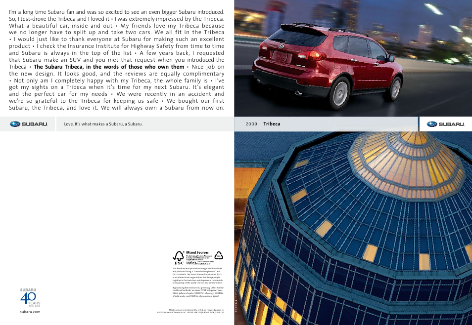 Subaru Tribeca Limited User Manual | 19 pages