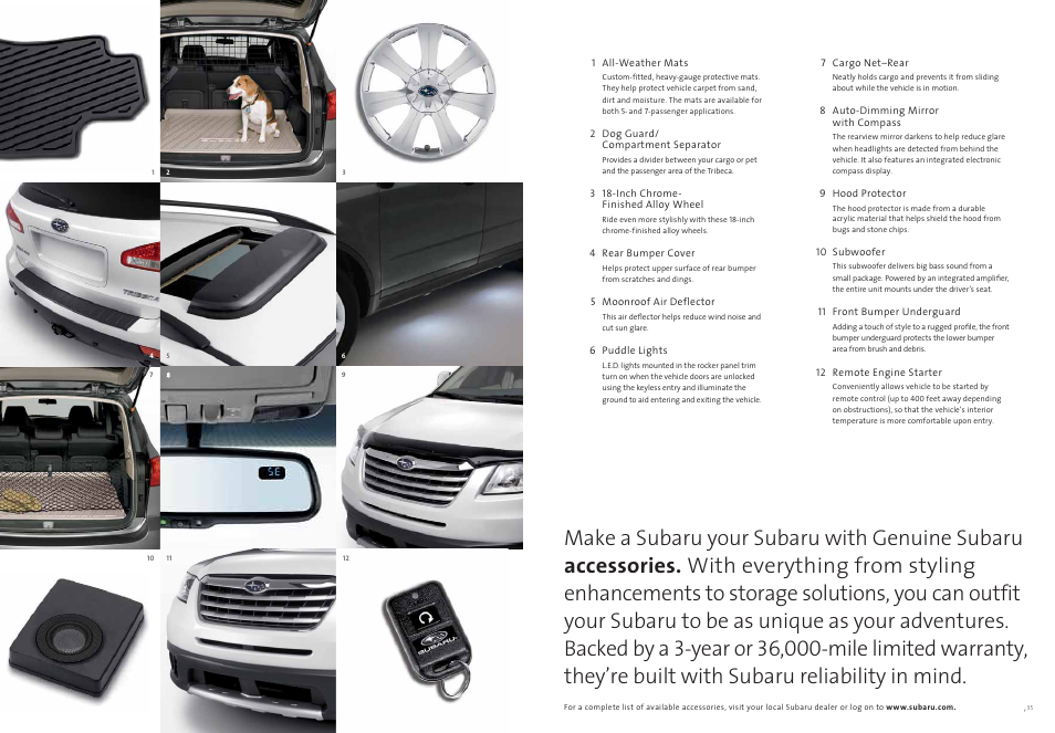 Subaru Tribeca Limited User Manual | Page 17 / 19