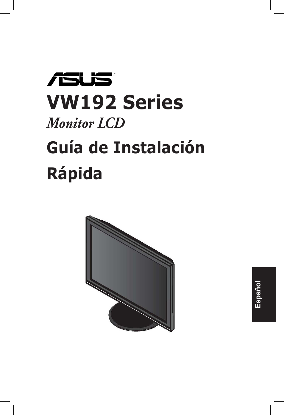Vw192 series, Guía de instalación rápida | Asus vw192 User Manual | Page 19 / 86