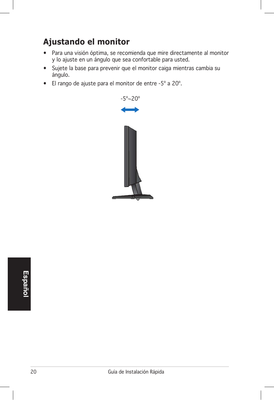 Ajustando el monitor | Asus vw192 User Manual | Page 22 / 86