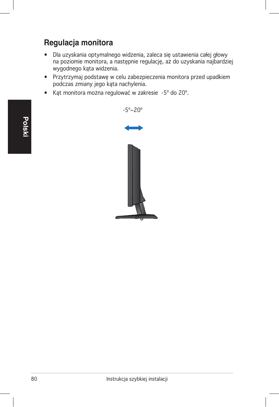 Regulacja monitora | Asus vw192 User Manual | Page 82 / 86