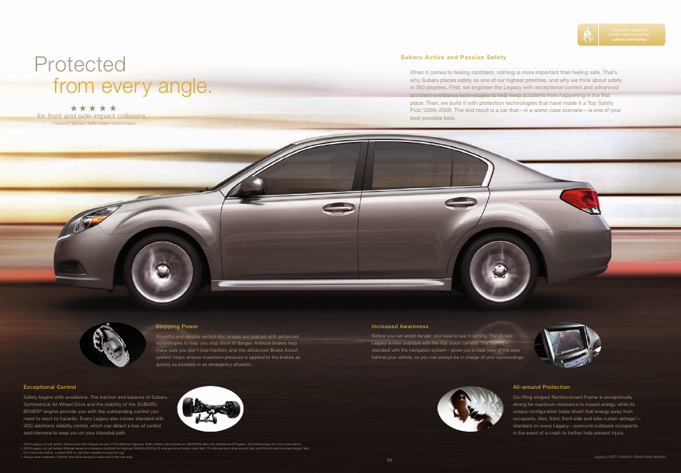 Protected from every angle | Subaru Legacy 3.6R Premium User Manual | Page 13 / 20