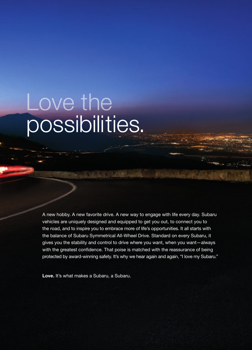 Love the possibilities | Subaru Legacy 3.6R Premium User Manual | Page 3 / 20