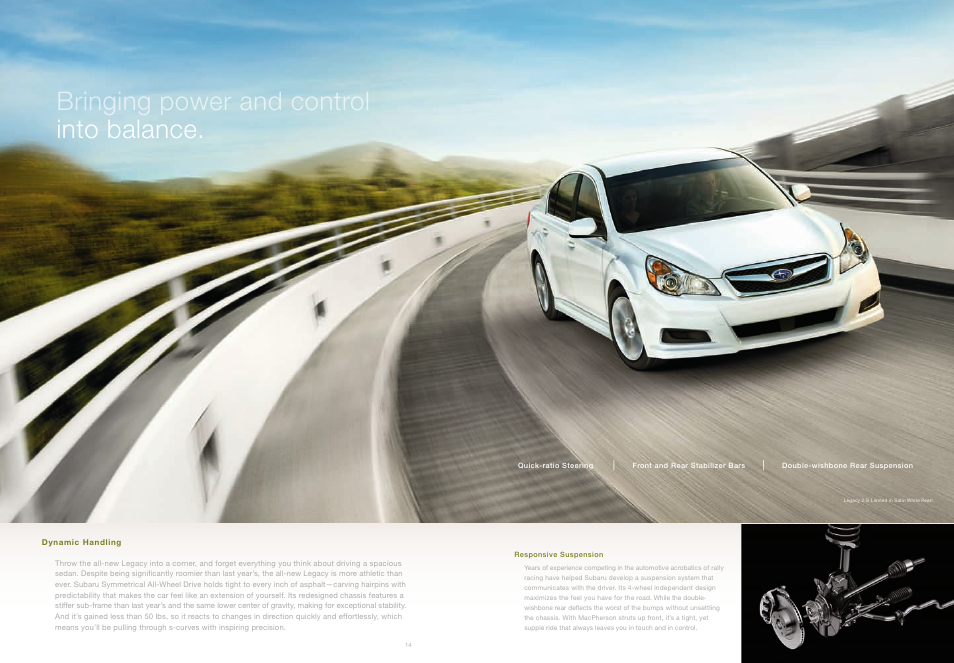 Bringing power and control into balance | Subaru Legacy 3.6R Premium User Manual | Page 9 / 20