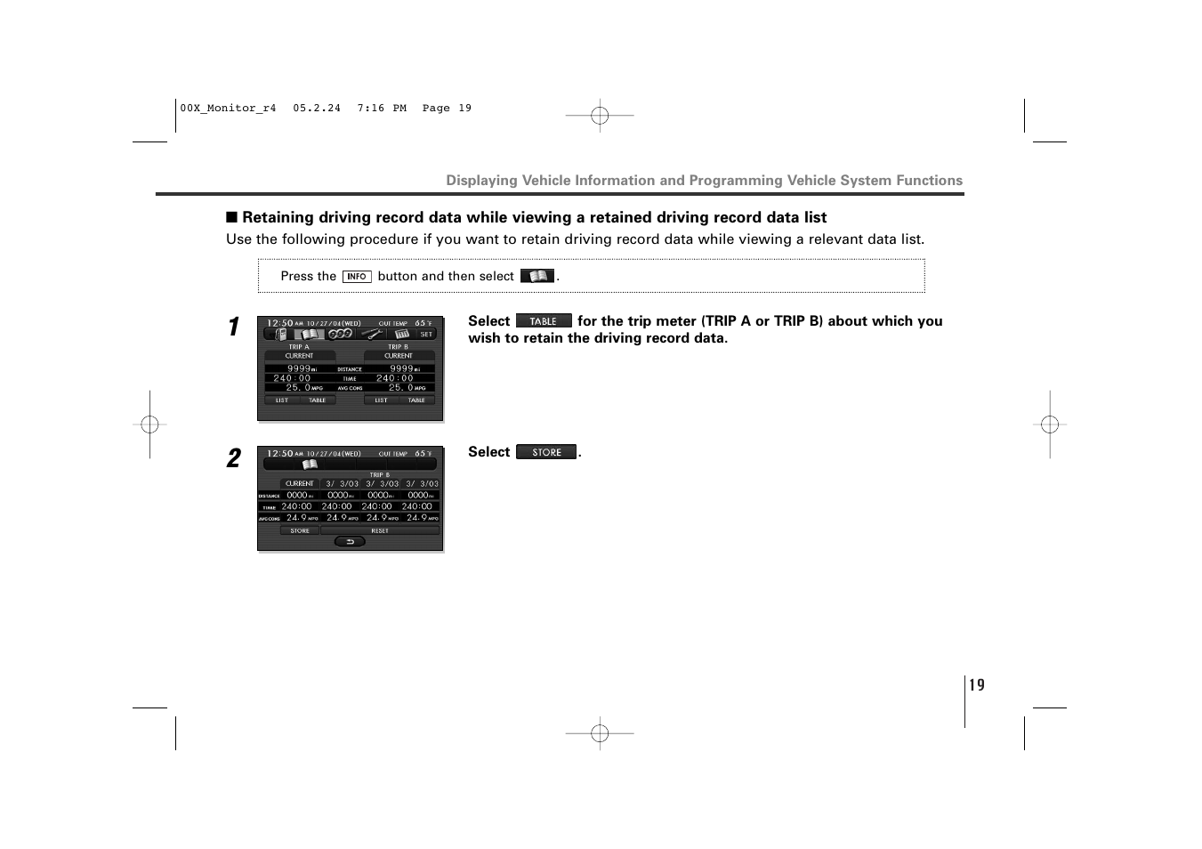 Record data list | Subaru Monitor User Manual | Page 18 / 42