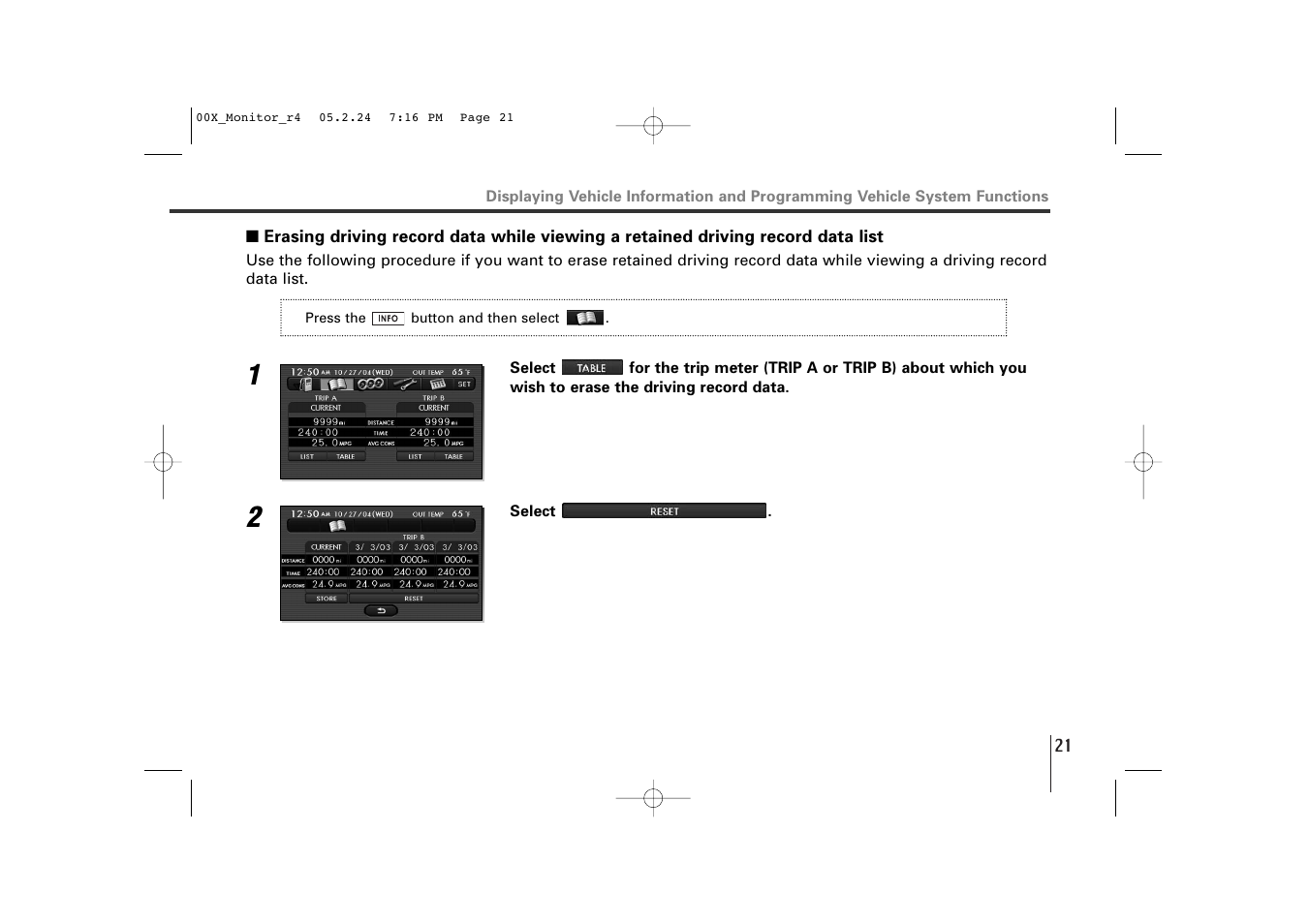 Record data list | Subaru Monitor User Manual | Page 20 / 42