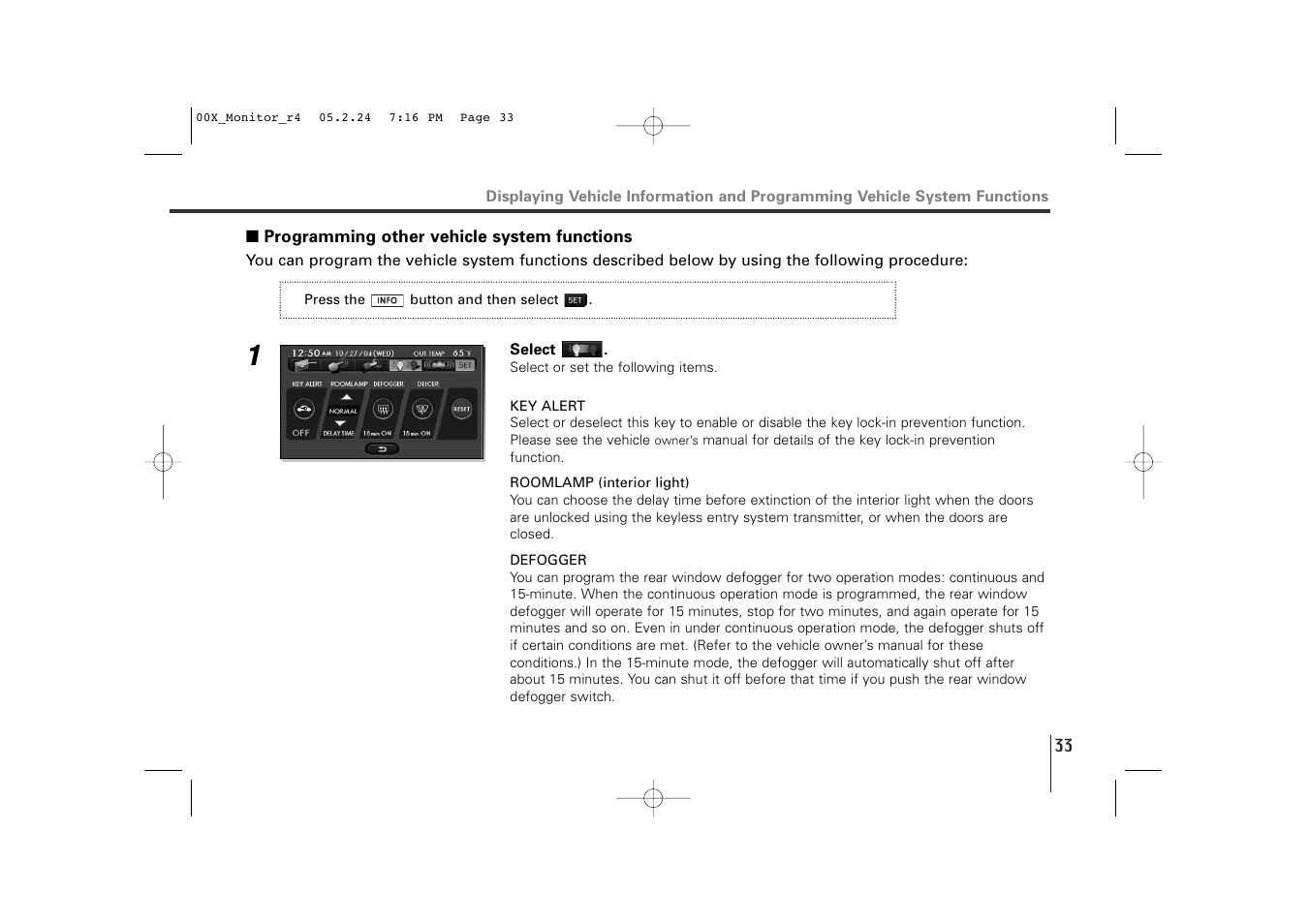 Programming other vehicle system functions | Subaru Monitor User Manual | Page 32 / 42