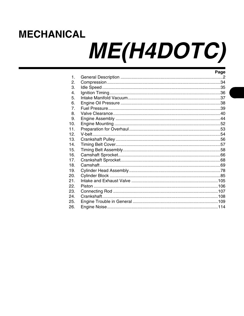 Mechanical me(h4dotc), Me(h4dotc), Mechanical | Subaru Impreza 2004 User Manual | Page 2 / 56