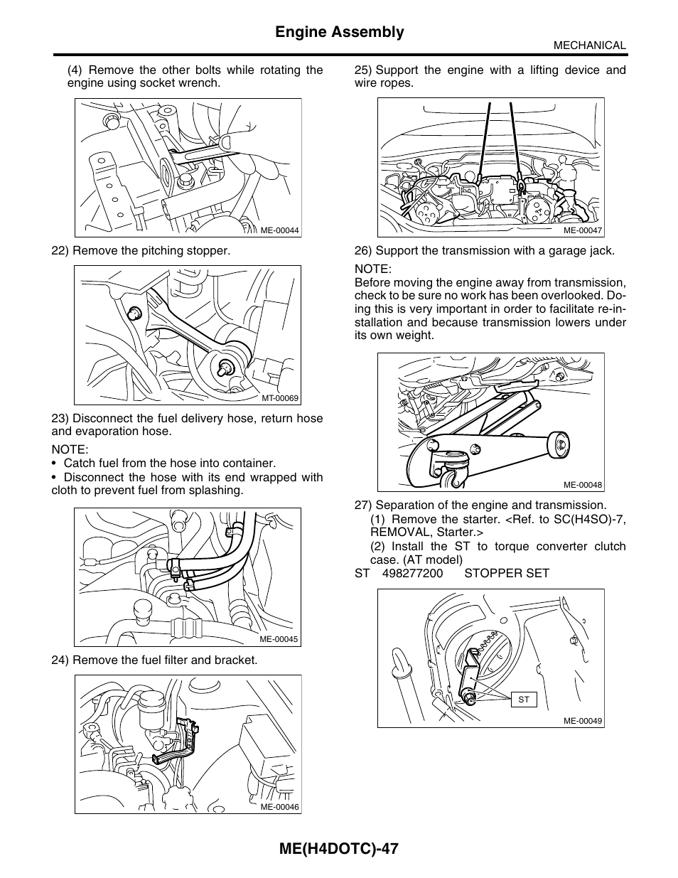 Me(h4dotc)-47, Engine assembly | Subaru Impreza 2004 User Manual | Page 48 / 56