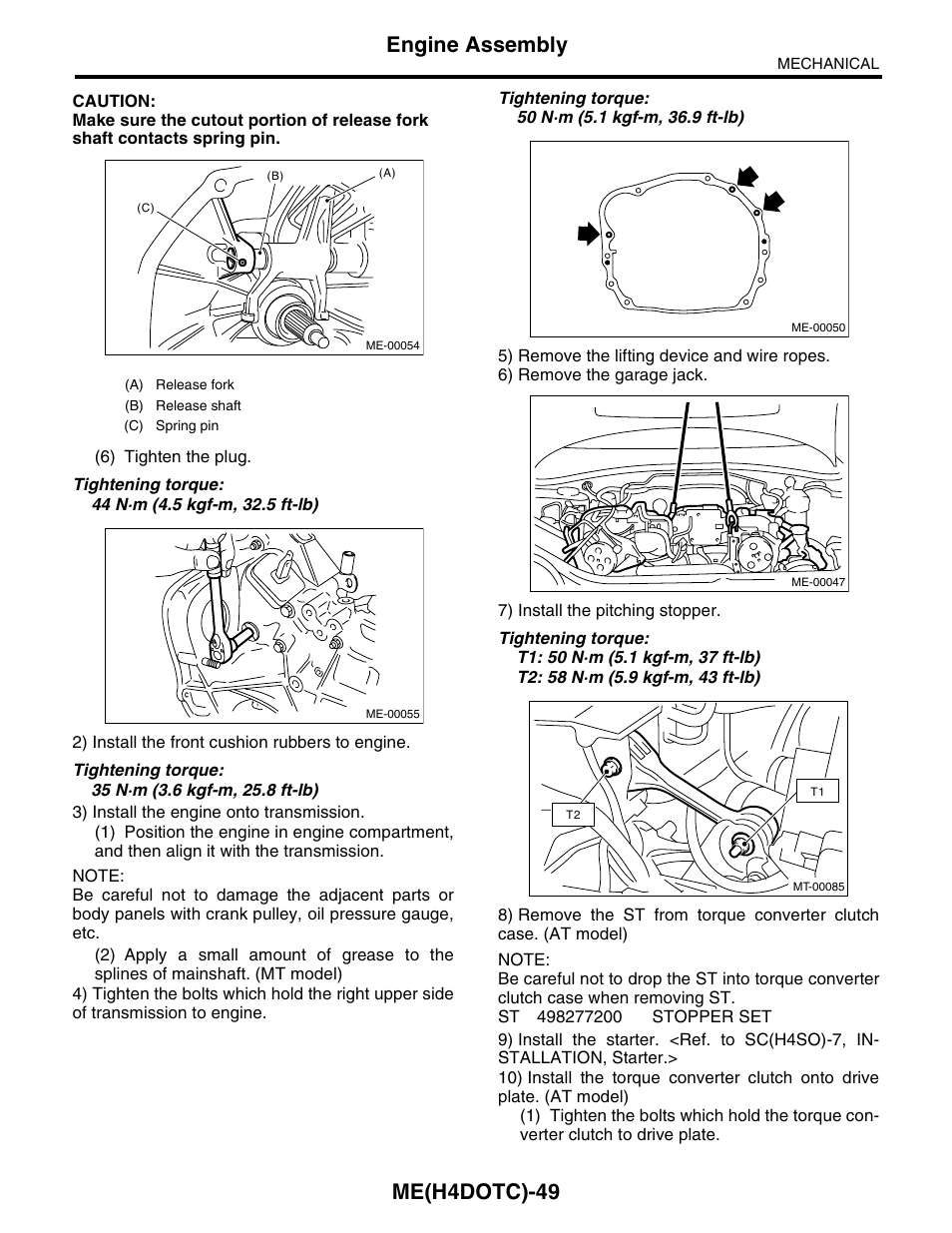 Me(h4dotc)-49, Engine assembly | Subaru Impreza 2004 User Manual | Page 50 / 56