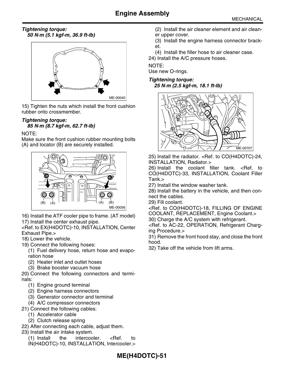 Me(h4dotc)-51, Engine assembly | Subaru Impreza 2004 User Manual | Page 52 / 56