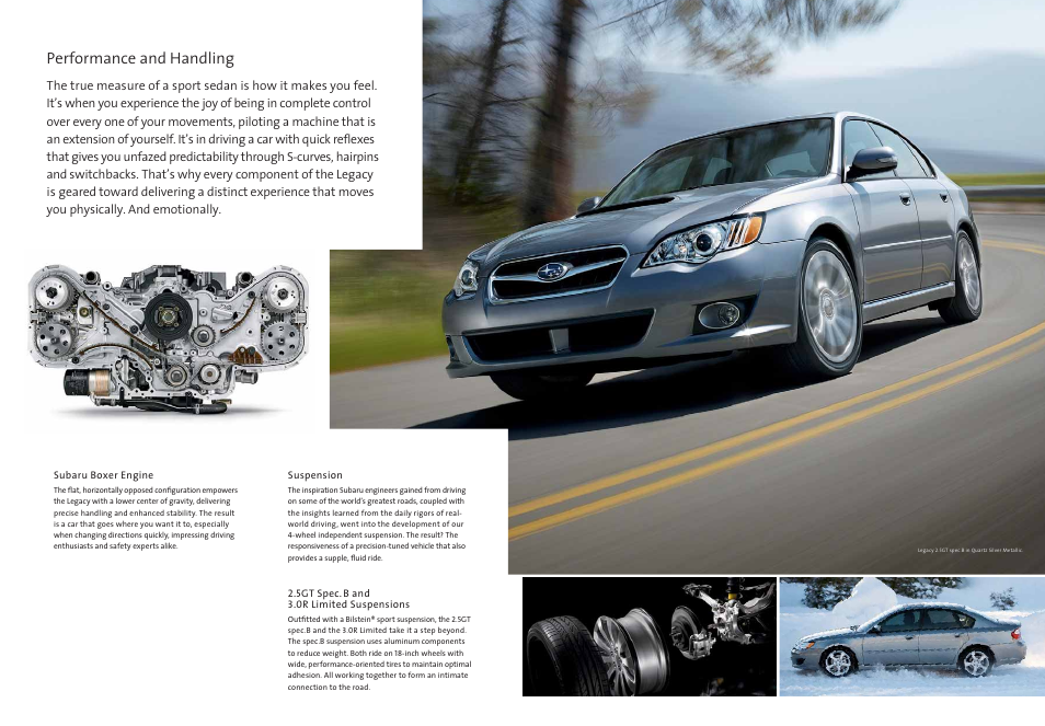 Performance and handling | Subaru Legacy 3.0R Limited User Manual | Page 8 / 19