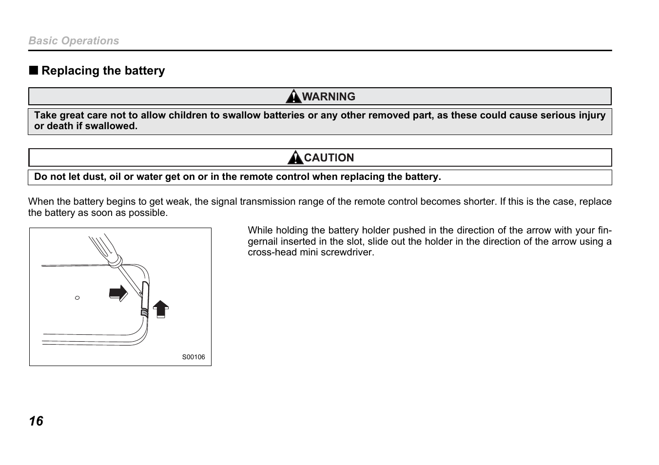 Replacing the battery | Subaru B9 TRIBECA User Manual | Page 17 / 59