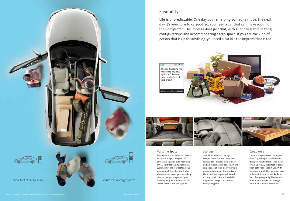 Flexibility | Subaru Impreza Premium Outback Sport User Manual | Page 6 / 19