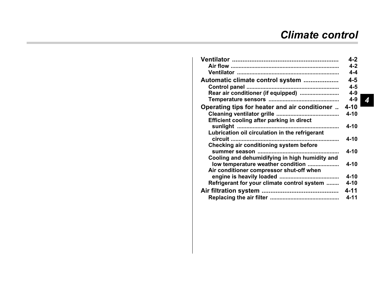 Climate control | Subaru A3100BE User Manual | Page 159 / 376