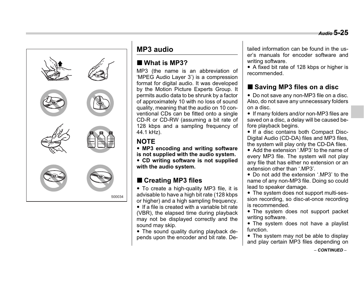 Mp3 audio | Subaru A3100BE User Manual | Page 195 / 376