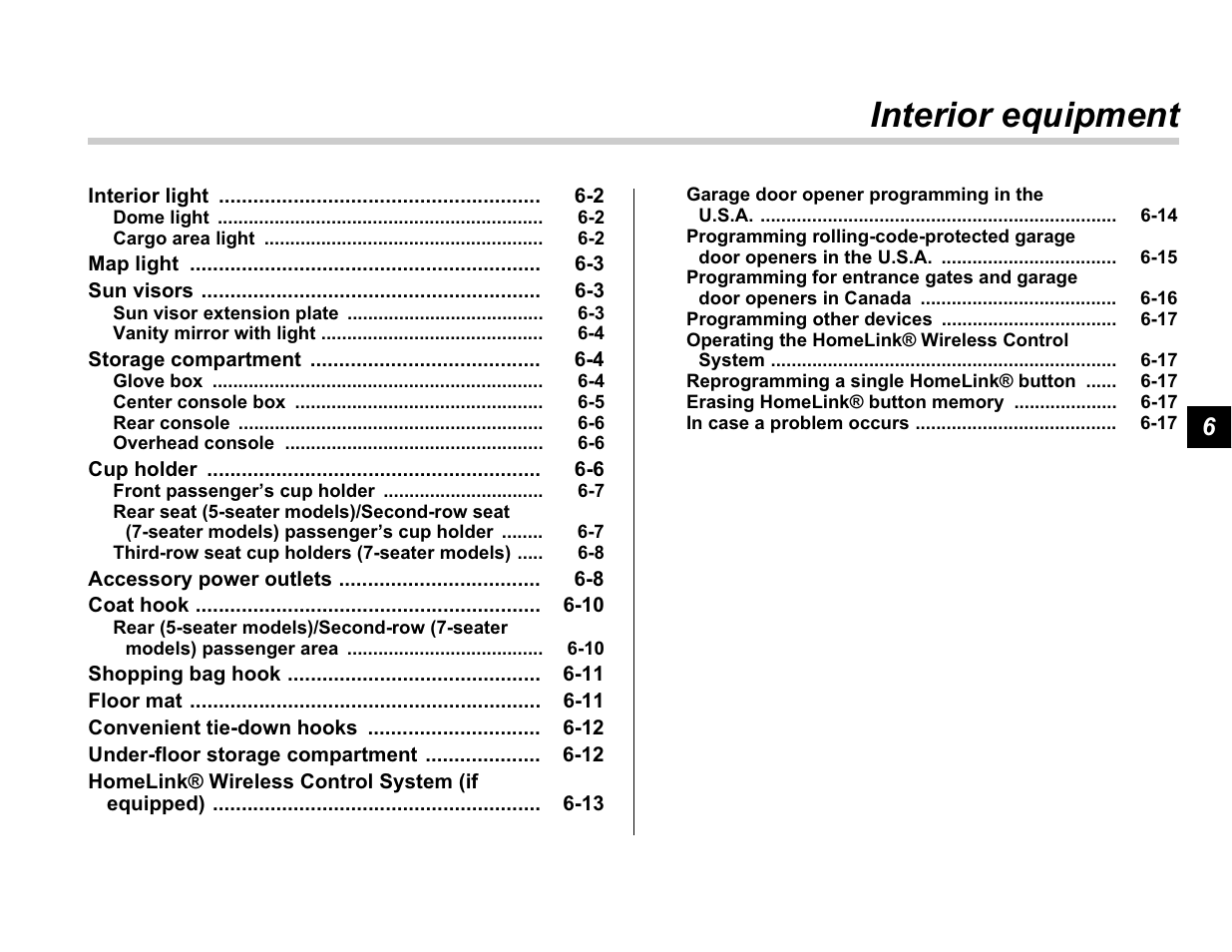 Interior equipment | Subaru A3100BE User Manual | Page 197 / 376