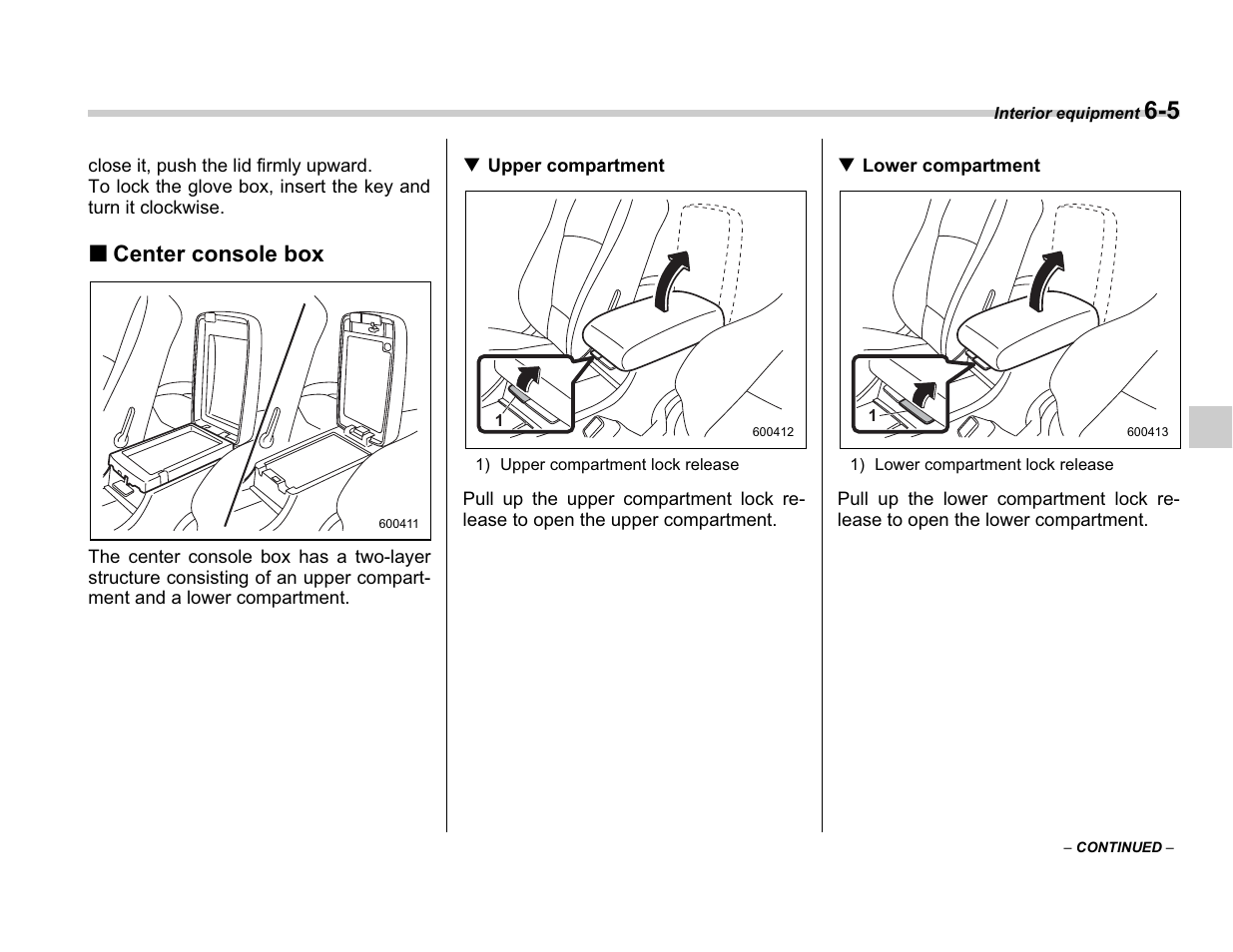 Center console box | Subaru A3100BE User Manual | Page 201 / 376