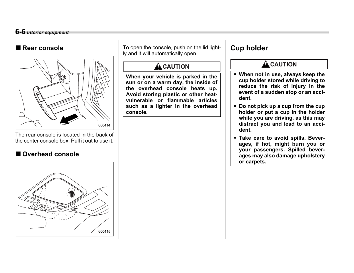 Cup holder | Subaru A3100BE User Manual | Page 202 / 376