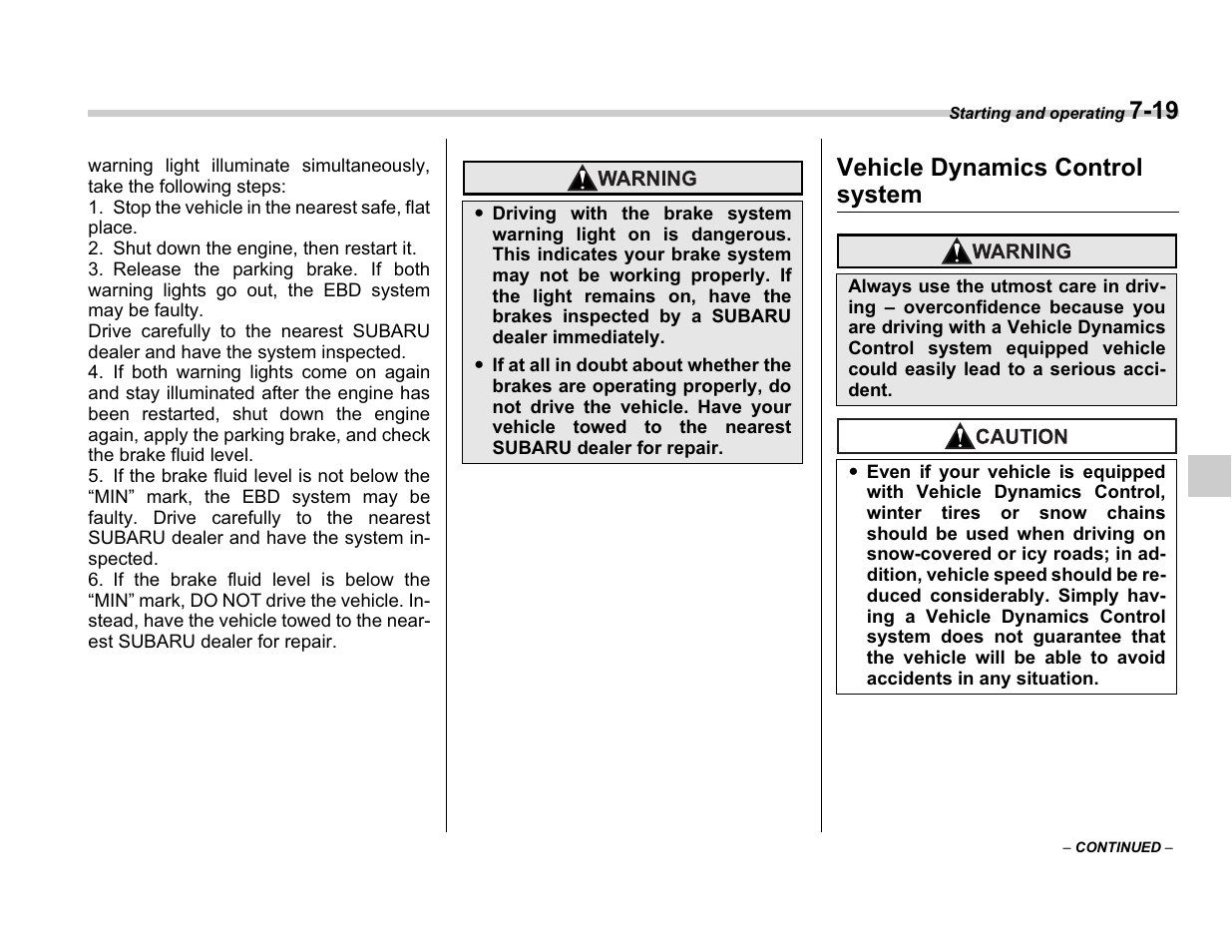 Vehicle dynamics control system | Subaru A3100BE User Manual | Page 233 / 376