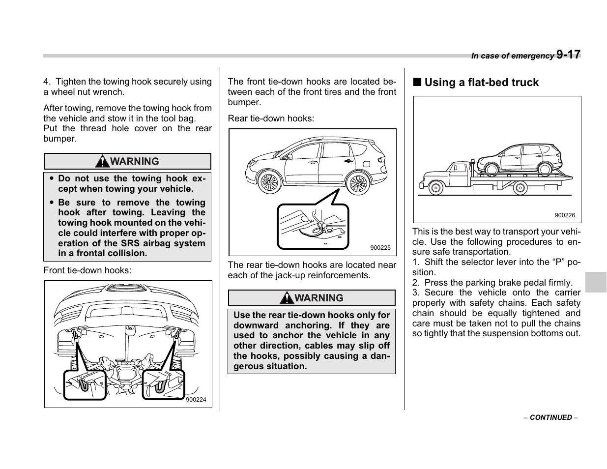 Using a flat-bed truck | Subaru A3100BE User Manual | Page 287 / 376