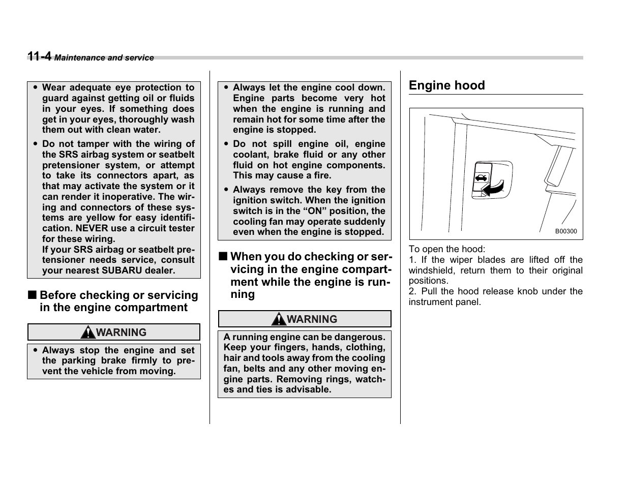 Engine hood | Subaru A3100BE User Manual | Page 300 / 376
