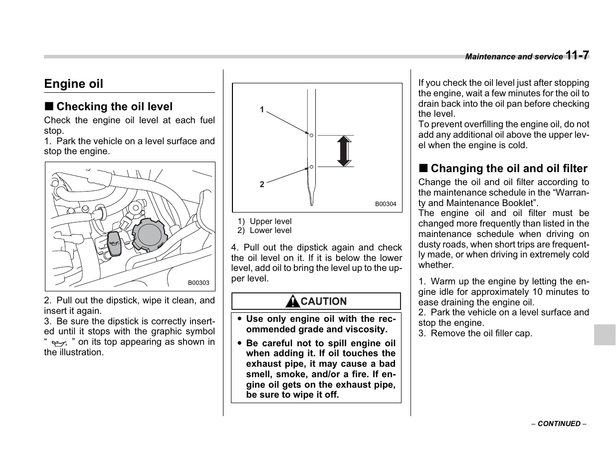 Engine oil | Subaru A3100BE User Manual | Page 303 / 376
