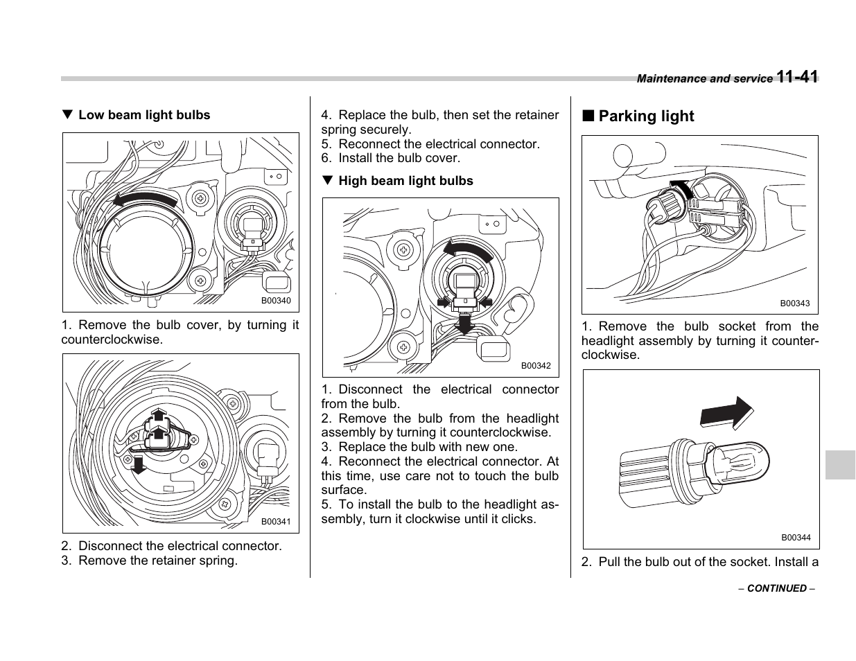 Parking light | Subaru A3100BE User Manual | Page 337 / 376