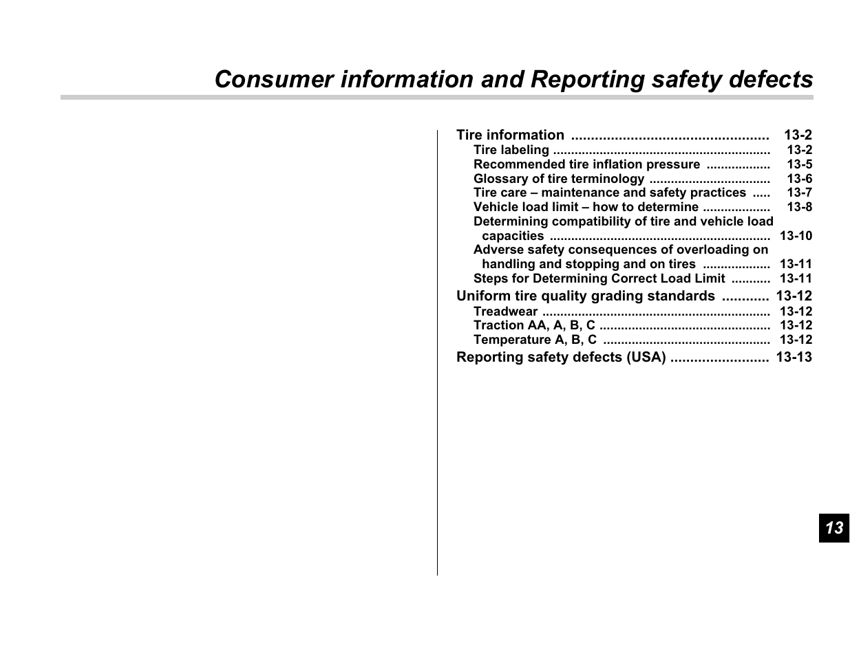 Consumer information and reporting safety defects | Subaru A3100BE User Manual | Page 353 / 376