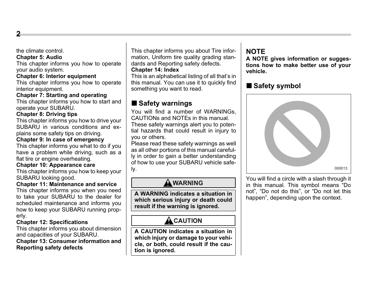 Subaru A3100BE User Manual | Page 4 / 376