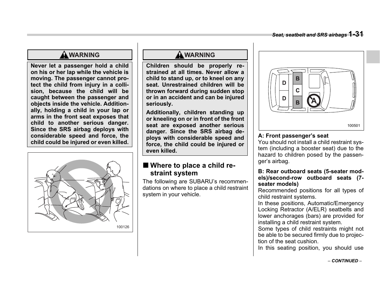 Subaru A3100BE User Manual | Page 55 / 376