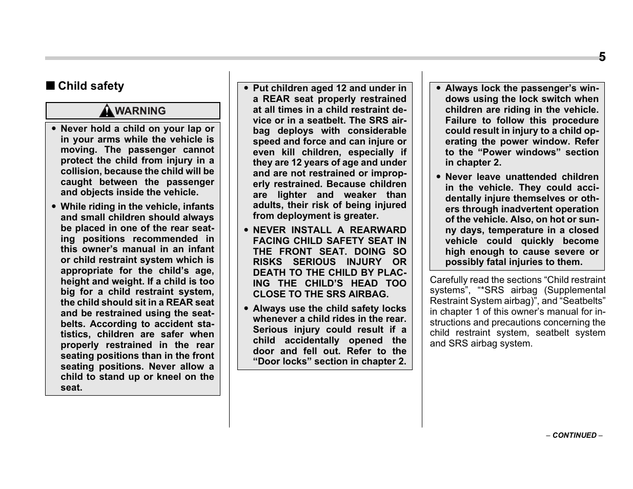 Subaru A3100BE User Manual | Page 7 / 376