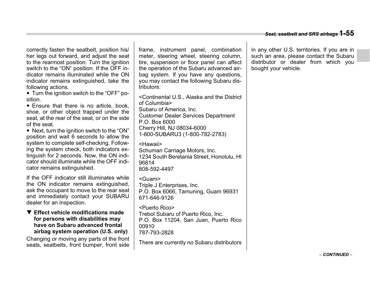 Subaru A3100BE User Manual | Page 79 / 376