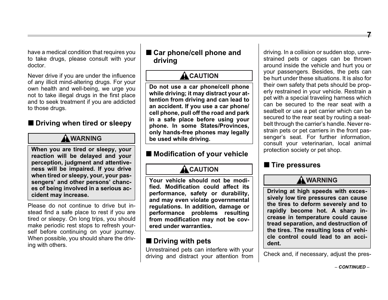 Subaru A3100BE User Manual | Page 9 / 376