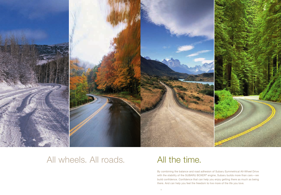 All wheels. all roads. all the time | Subaru Legacy 2.5i Premium User Manual | Page 4 / 20