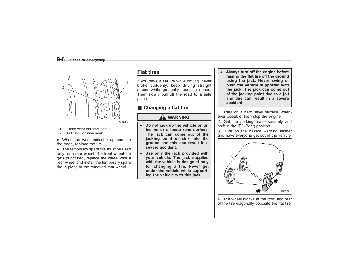 Flat tires | Subaru 2008 TRIBECA User Manual | Page 302 / 409