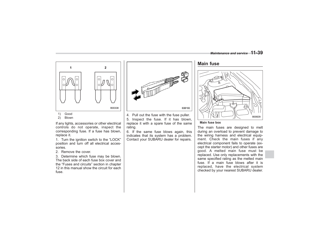 Main fuse | Subaru 2008 TRIBECA User Manual | Page 361 / 409