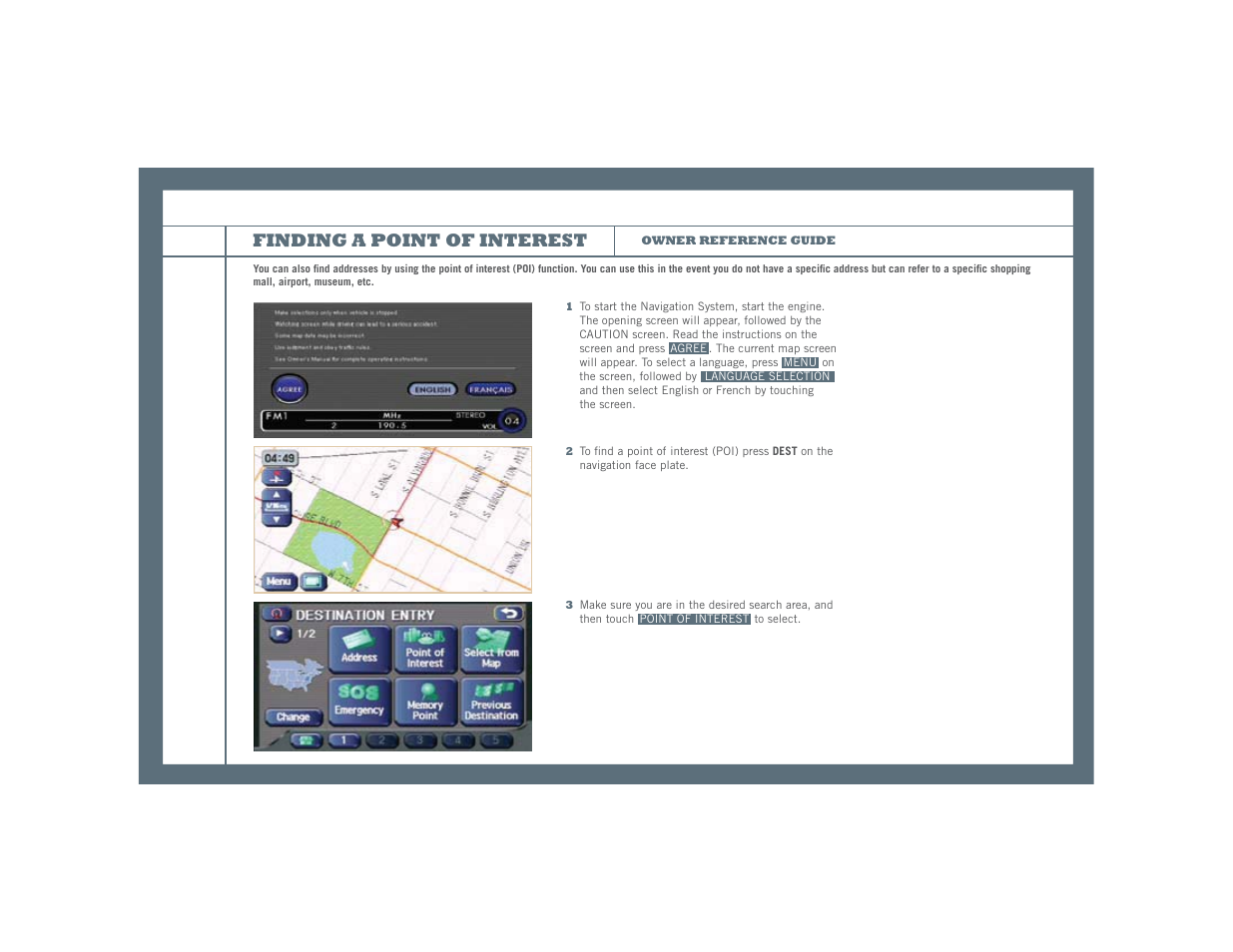 Finding a point of interest | Subaru Legacy User Manual | Page 10 / 16