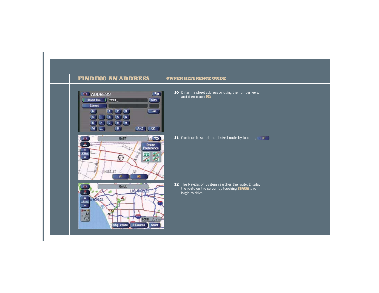 Finding an address | Subaru Legacy User Manual | Page 9 / 16