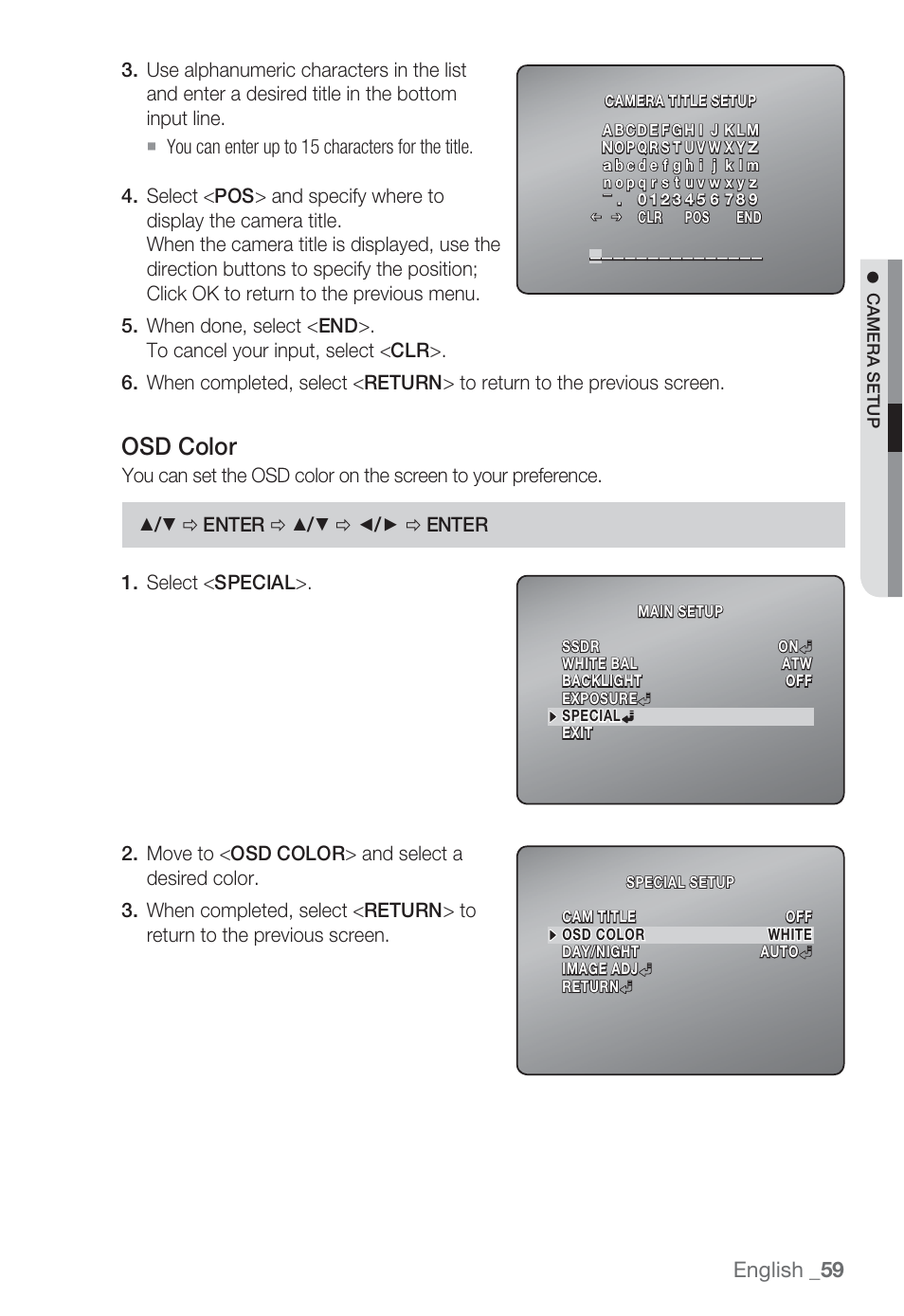 Osd color, English _59 | Sharp SND-5080 User Manual | Page 59 / 101