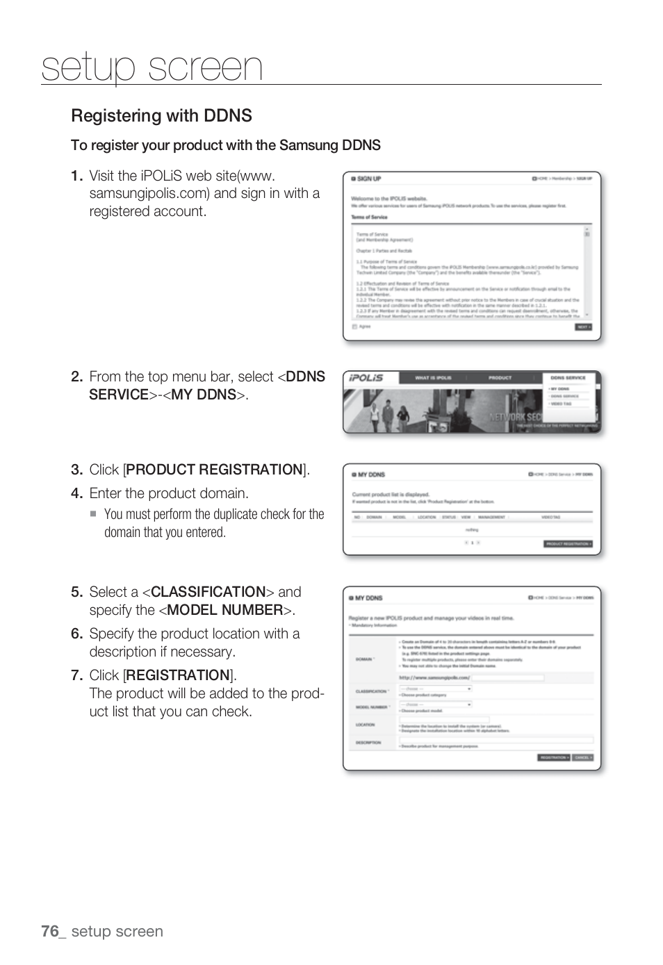 Setup screen | Sharp SND-5080 User Manual | Page 76 / 101