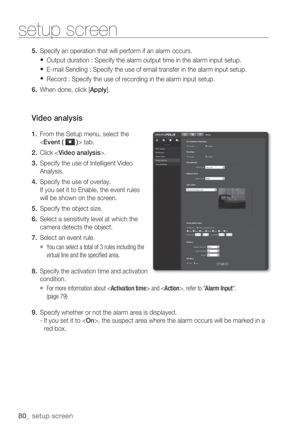 Setup screen | Sharp SND-5080 User Manual | Page 80 / 101