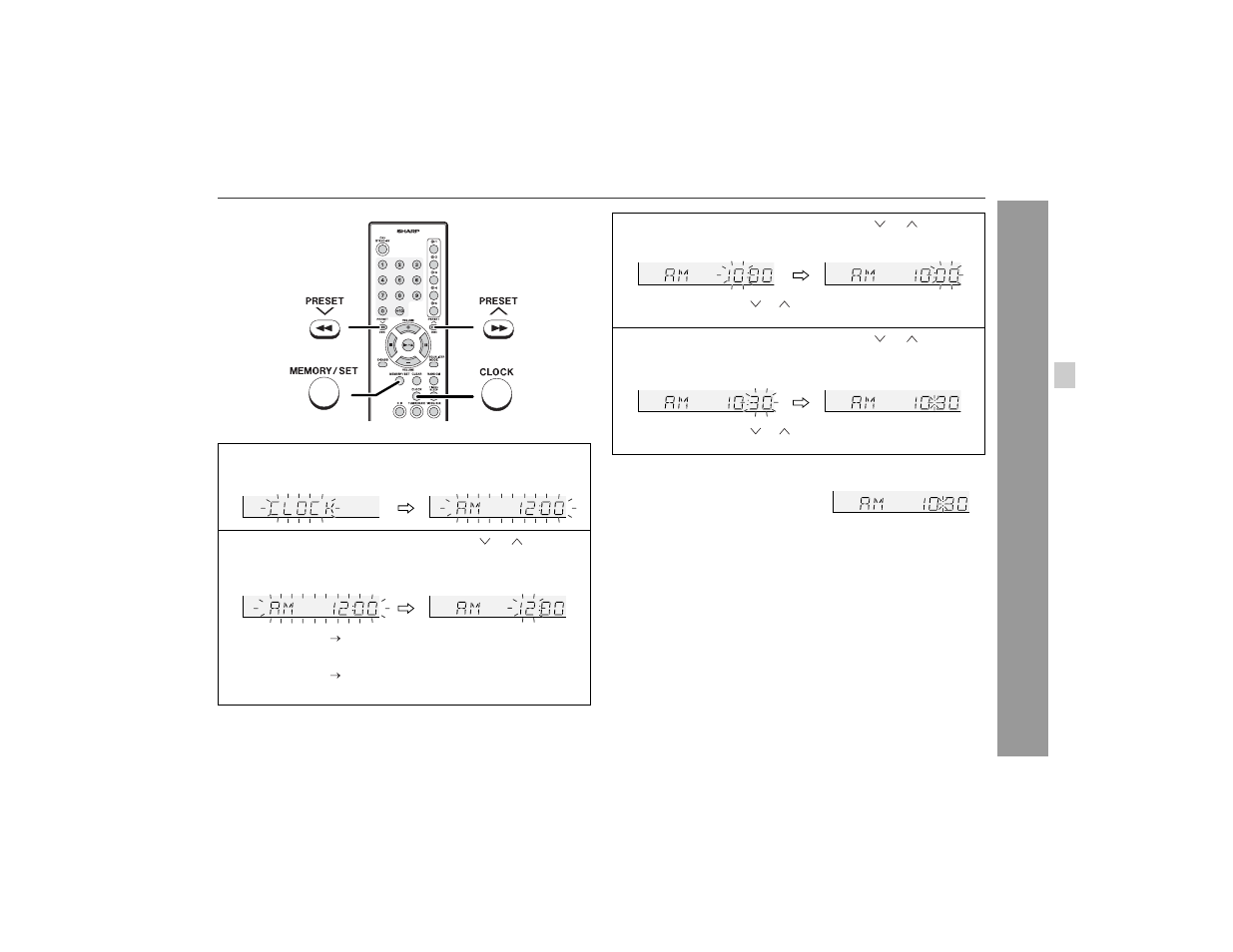Setting the clock, Ba sic ope ration | Sharp XL-ES50 User Manual | Page 15 / 31