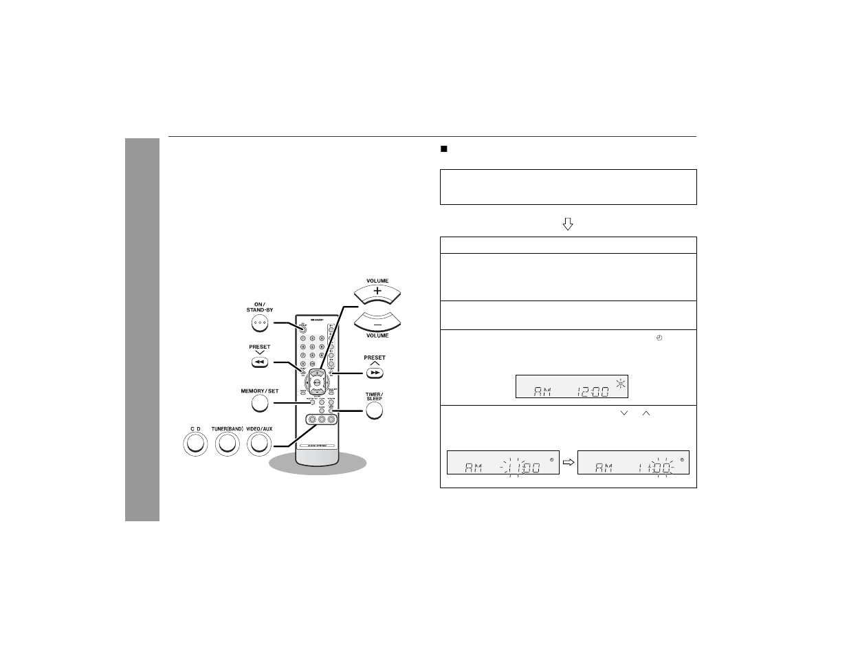 Timer and sleep operation | Sharp XL-ES50 User Manual | Page 24 / 31