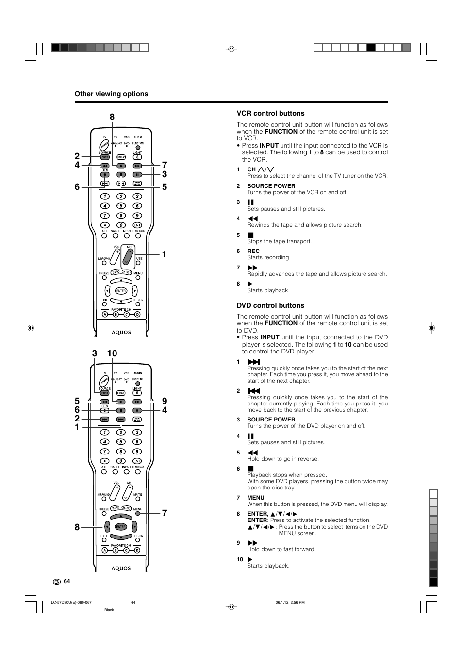 Sharp Aquos LC 57D90U User Manual | Page 65 / 78