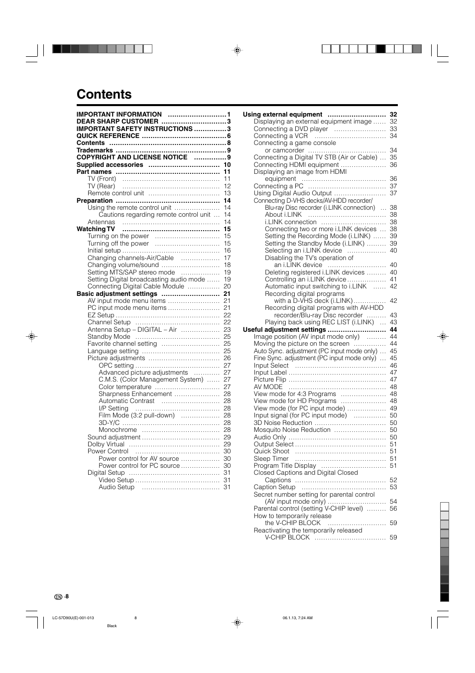 Sharp Aquos LC 57D90U User Manual | Page 9 / 78