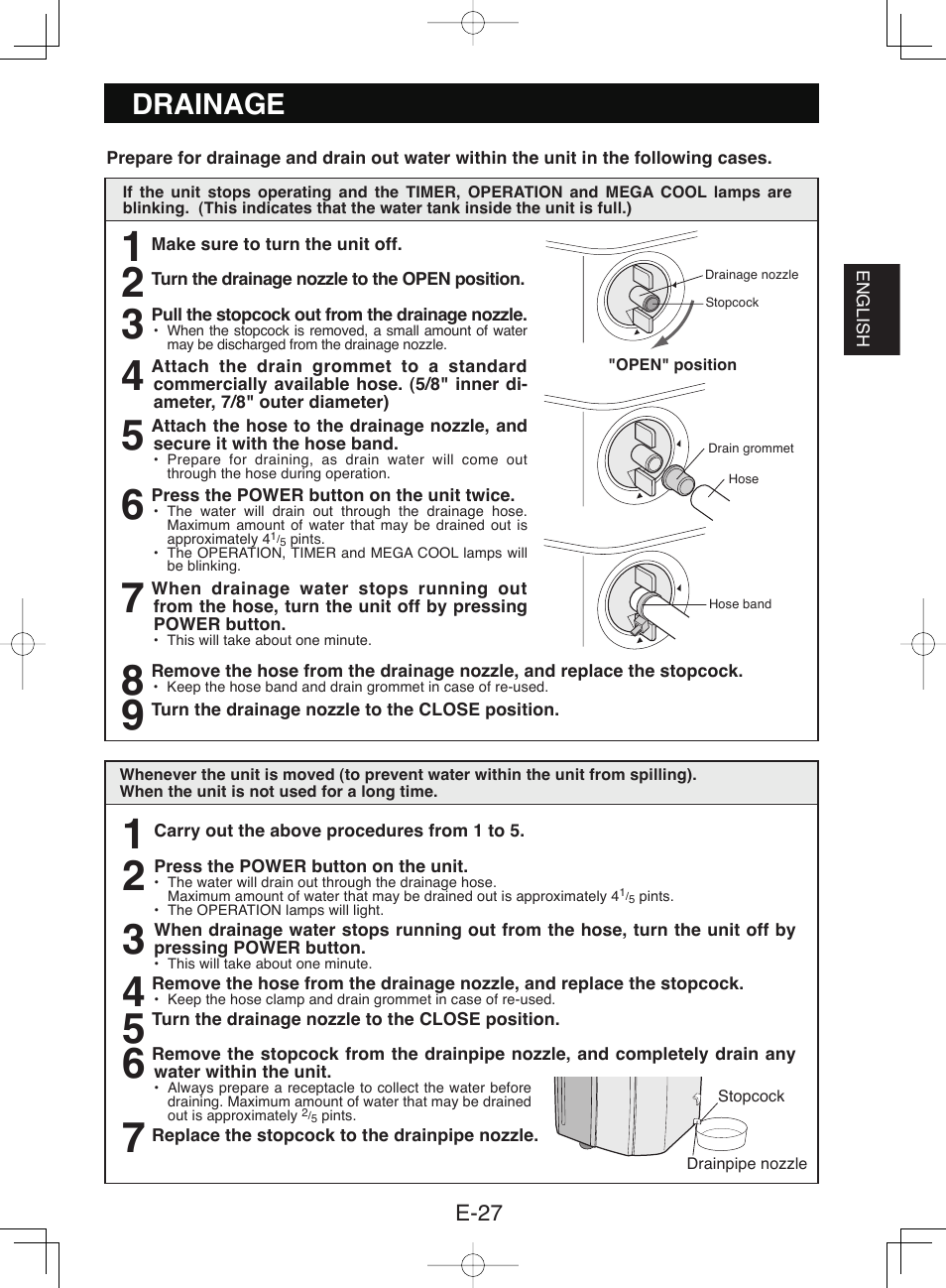 Drainage | Sharp CV-P10NC User Manual | Page 29 / 64