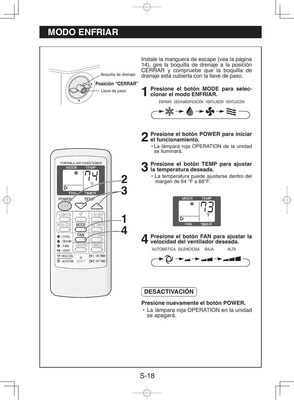 Modo enfriar | Sharp CV-P10NC User Manual | Page 50 / 64